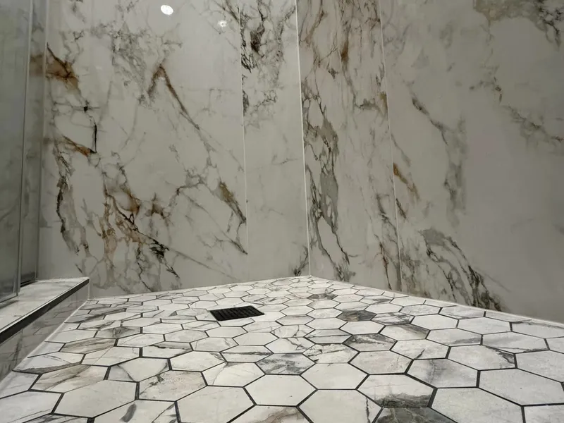Finished shower remodel by Four L Flooring & Renovations