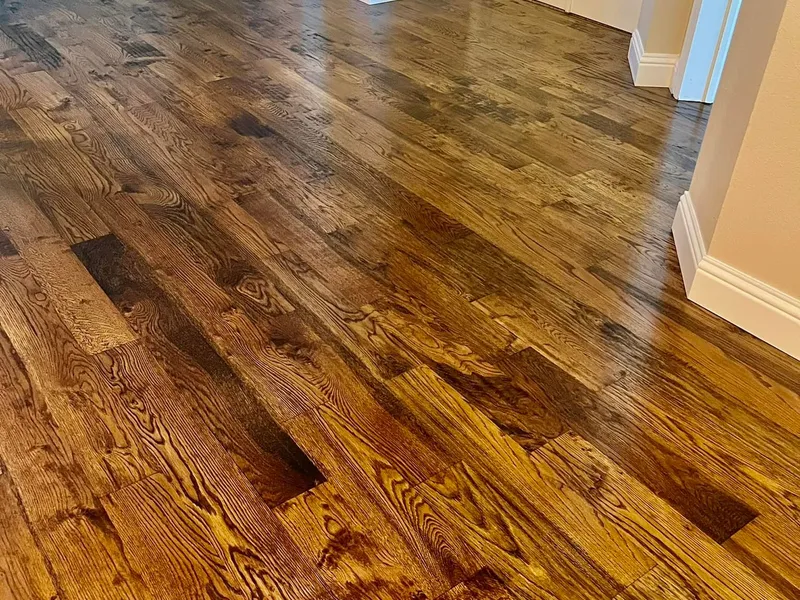 Finished hardwood flooring installed by Four L Flooring & Renovations