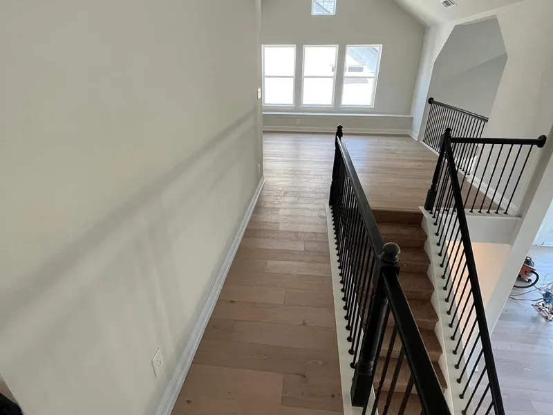 Painted interior walls and texture in a stair hall